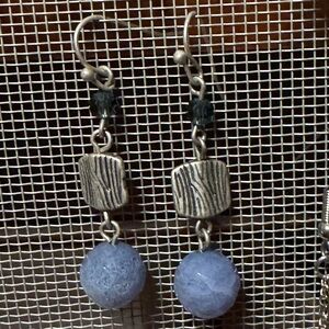 Elegant Silver and Blue Dangle Earrings